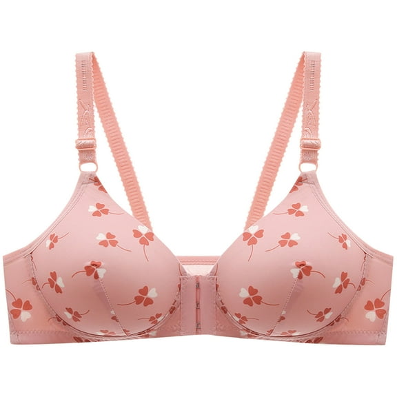 hotojiny Women Wirefree Bras Seamless Deep V Neck No Underwire Unlined Comfortable Bra St. Parikh's Day Print Front Closure Bra