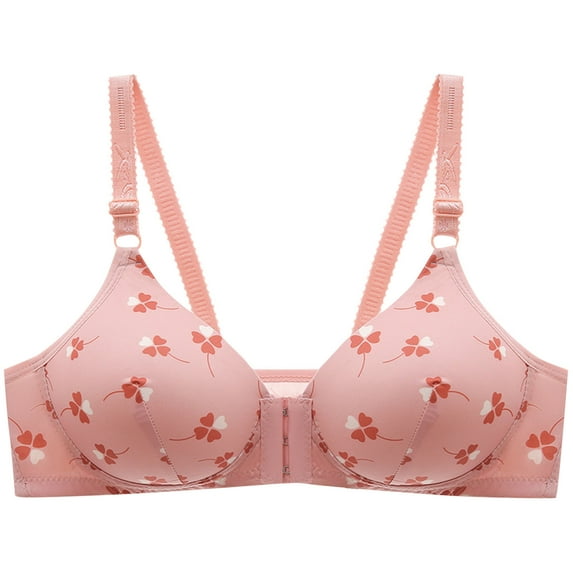 hotojiny Women Wirefree Bras Seamless Deep V Neck No Underwire Unlined Comfortable Bra St. Parikh's Day Print Front Closure Bra