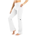 thumbnail image 1 of hotojiny Women Workout Flare Leggings with Pockets Comfy Stretch High Waisted Cargo Gym Yoga Pants Butt Lifting Bell Bottom Tights, 1 of 6