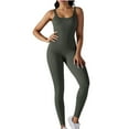 thumbnail image 1 of hotojiny Women Workout Yoga Jumpsuit Sleeveless Scoop Neck Exercise Romper Full Length Tank Tops Jumpsuits, 1 of 6