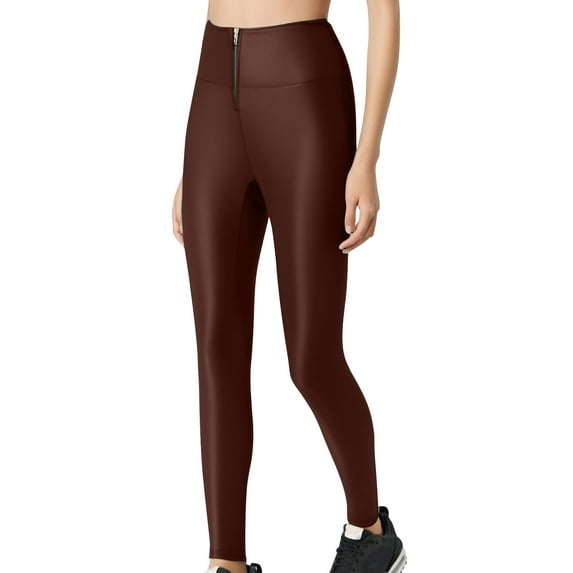 hotojiny Women Yoga Leggings High Waisted Stretchy Zipper Tights Gym Running Hiking Athletic Workout Pants