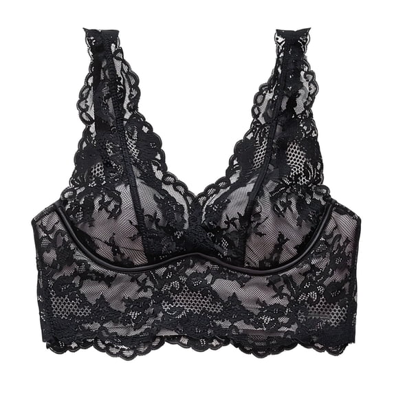 hotojiny Women's Bra Cute Lace Bralette Padded Underwire Everyday Bra Wide Strap Full Coverage Comfortable Bra