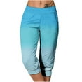 thumbnail image 1 of hotojiny Women's Capri Pants Casual Summer Sweatpants for Outdoor Running Elastic Waist Pull On Gradient Capris with Pockets, 1 of 6