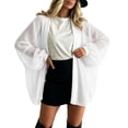 thumbnail image 1 of hotojiny Women's Cardigan Oversized Summer Long Sleeve Open Front Lightweight Jacket Flowy See Through Sheer Cardigans, 1 of 6