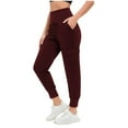 thumbnail image 1 of hotojiny Women's Cargo Sweatpants Elastic High Waisted Joggers with Pockets Athletic Solid Trousers for Hiking Running, 1 of 5