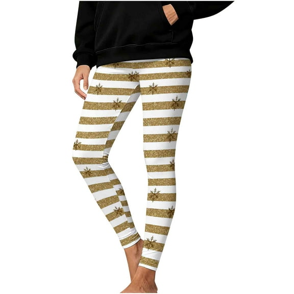 hotojiny Women's Christmas Leggings Cute Printed High Waisted Tights Fall Trendy Workout Yoga Pants Merry Christmas Outfit