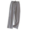 thumbnail image 1 of hotojiny Women's Cotton Sleep Pants Breathable Solid Color Elastic Waist Pajama Pants Soft Pj Bottoms Drawstring Loungewear, 1 of 5