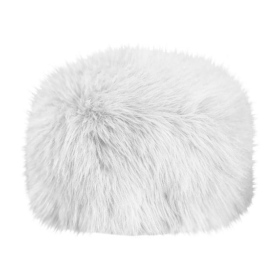 hotojiny Women's Cute Fuzzy Hat Winter Fluffy Winter Hat Soft Warm Plush Beanie Cap for Cold Weather(White,One Size)