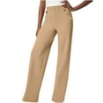 thumbnail image 1 of hotojiny Women's Dress Pants Plus Size High Waist Button Work Office Trousers Loose Fit Wide Leg Business Casual Slacks Pants, 1 of 6