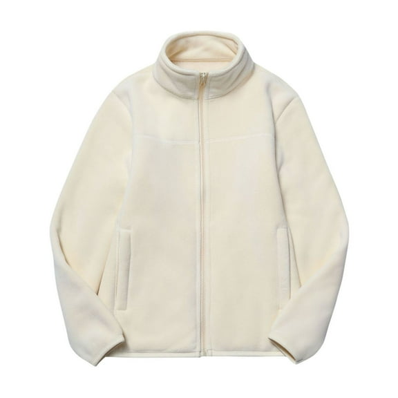 hotojiny Women's Fleece Jacket Full Zip Long Sleeve Lightweight Coat Fall Winter Warm Soft Outwear with Pockets
