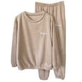 thumbnail image 1 of hotojiny Women's Fleece Pajama Sets 2 Piece Pjs Soft Cozy Fleece Oversized Pullover Pants Sets Loungewear Sleepwear, 1 of 3