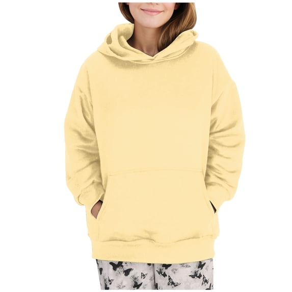 hotojiny Women's Hoodies Sweatshirt Oversized Long Sleeve Baggy Pullover Casual Comfy Spring Fashion Tops