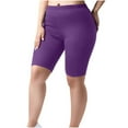 thumbnail image 1 of hotojiny Women's Knee Length Leggings Casual Elastic High Waisted Slim Yoga Biker Shorts Comfy Soft Solid Summer Pajama Shorts, 1 of 6