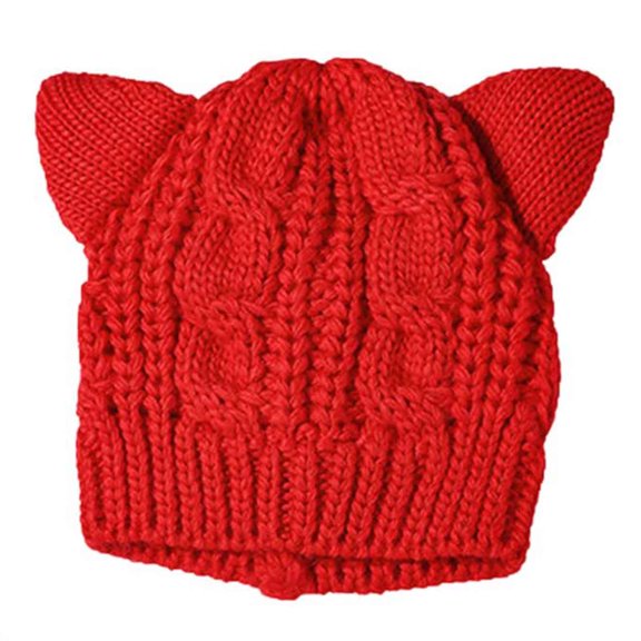 hotojiny Women's Knitted Beanie Hat Fall Winter Fashion Warm Cute Hat Comfort Soft Lounge Solid Color Hat