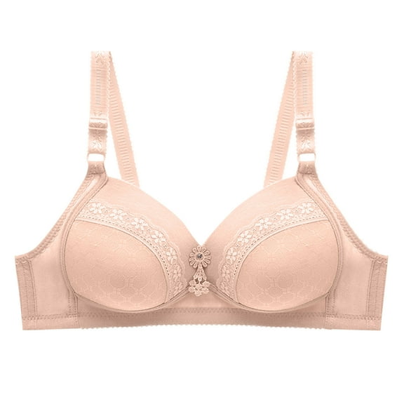 hotojiny Women's Lace Bras Soft Full Coverage Adjustable Strap No Underwire Unlined Bra Cute Summer Wireless Padded Bras
