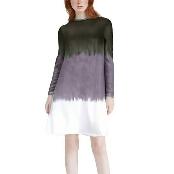hotojiny Women’s Long Sleeve Dress Casual Spring Fashion Loose T Shirt Dress Lounge Soft Crewneck Comfy Dress