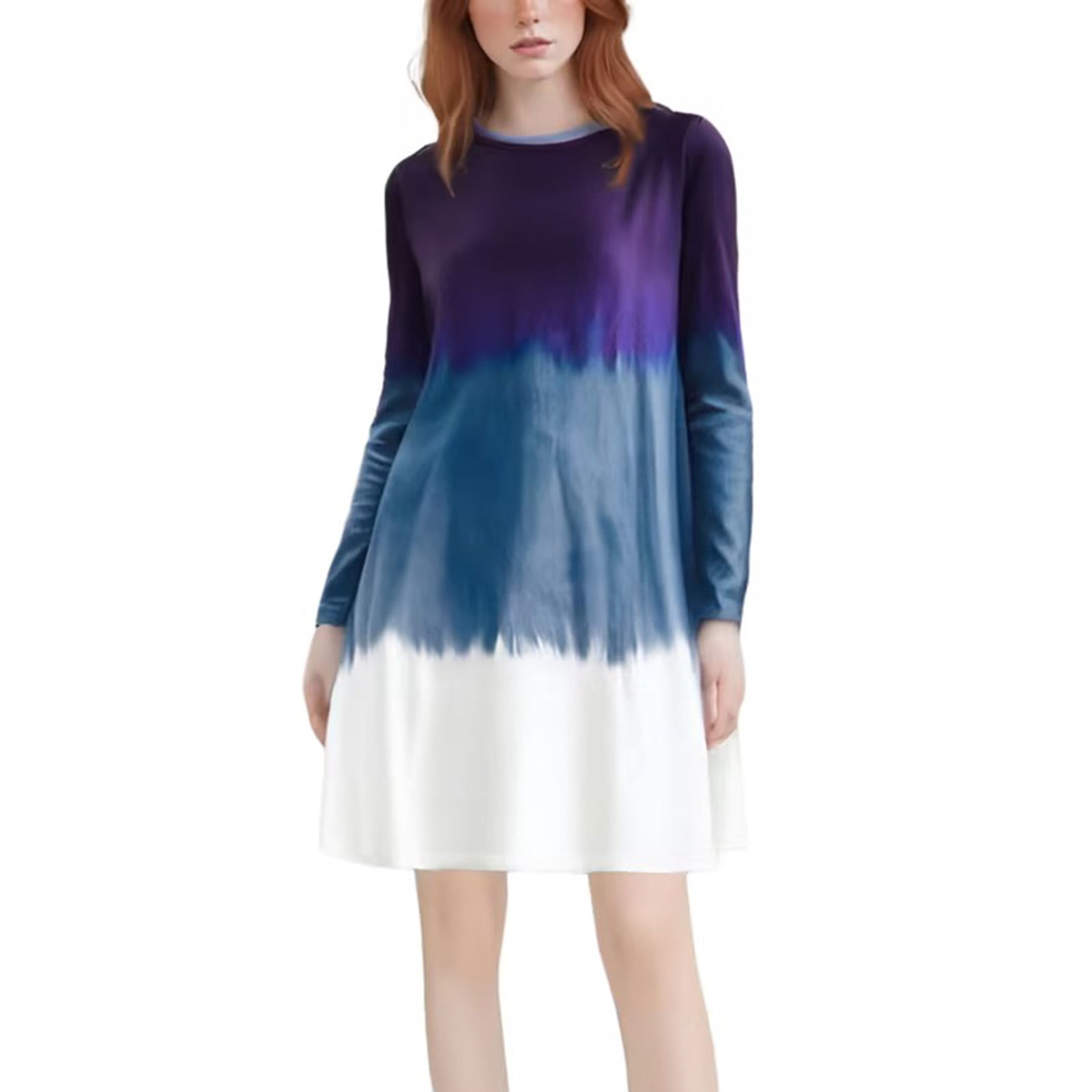 Loose Solid Long Sleeve T Shirt Dress main image 0