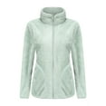 thumbnail image 1 of hotojiny Women's Long Sleeve Full Zip Fleece Jacket Stand Collar Fuzzy Fluffy Thick Soft Warm Winter Sherpa Coat Plus Size, 1 of 7