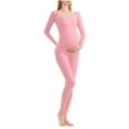 thumbnail image 1 of hotojiny Women's Maternity Lounge Set Soft Comfy Long Sleeve Bodycon Slim Sleep Tee Tops and Leggings Pants 2 Piece Outfits, 1 of 7