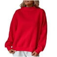 thumbnail image 1 of hotojiny Women's Oversized Sweatshirt Casual Mock Neck Long Sleeve Shirts Fall Trendy Tops Fashion Gym Loose Fit Workout Clothes, 1 of 7