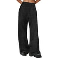 thumbnail image 1 of hotojiny Women's Pants Ribbed Knit Lounge Pajama Pants Soft High Waist Loose Wide Leg Pants Fall Comfy Pj Bottoms, 1 of 6