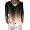 thumbnail image 1 of hotojiny Women's Plus Size Cardigan Fall Trendy Gradient Button Down Top Knitwear Fashion Long Sleeve Soft Knit Cardigan Sweater, 1 of 6
