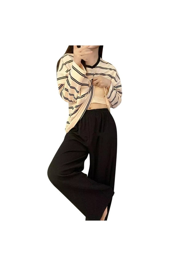 Women's Plus Size Pajama Sets 2 Piece Lounge Loose Long Sleeve Tops with Built in Bra Sweatpants Sleepwear Set