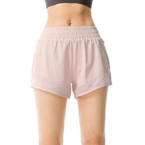 hotojiny Women's Running Shorts with Pockets Lightweight Low Waisted Quick Dry Athletic Workout Gym Shorts with Comfy Liner
