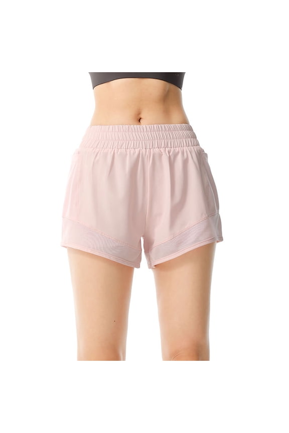 Women's Running Shorts with Pockets Lightweight Low Waisted Quick Dry Athletic Workout Gym Shorts with Comfy Liner