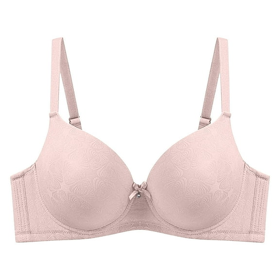 hotojiny Women's Seamless T-Shirt Bra Cute Padded Comfort Lightly Underwire Bralette Full Coverage Spaghetti Strap Everyday Bra