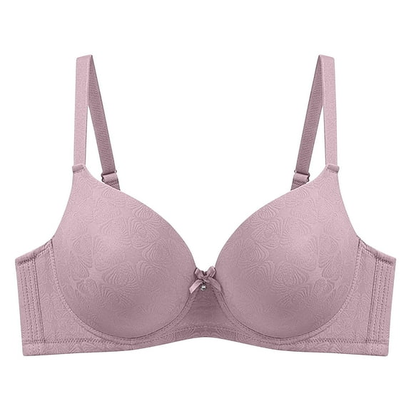 hotojiny Women's Seamless T-Shirt Bra Cute Padded Comfort Lightly Underwire Bralette Full Coverage Spaghetti Strap Everyday Bra