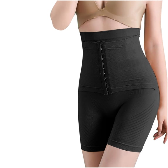 hotojiny Women's Shapewear Shorts Soft Butt Lifting High Waist Zipper Open Tight Pants Seamless Tight Shorts