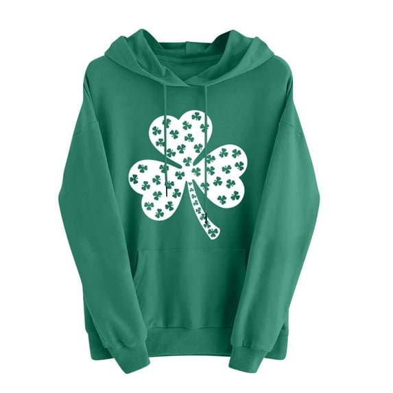 hotojiny Women's St. Patrick's Day Sweatshirts Fashion Spring Long Sleeve Hoodies Pullover Lightweight Casual Loose Tops