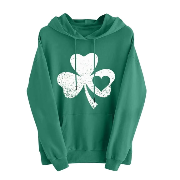 hotojiny Women's St. Patrick's Day Sweatshirts Fashion Spring Long Sleeve Hoodies Pullover Lightweight Casual Loose Tops