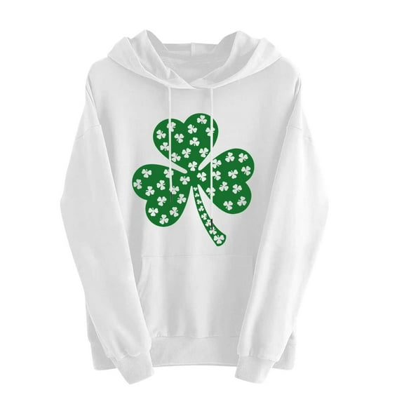 hotojiny Women's St. Patrick's Day Sweatshirts Fashion Spring Long Sleeve Hoodies Pullover Lightweight Casual Loose Tops