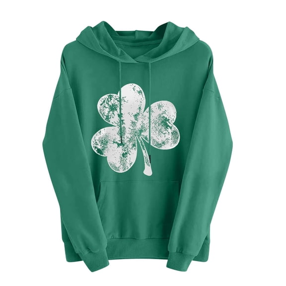 hotojiny Women's St. Patrick's Day Sweatshirts Fashion Spring Long Sleeve Hoodies Pullover Lightweight Casual Loose Tops