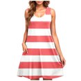 thumbnail image 1 of hotojiny Women's Summer Sundress Casual Sleeveless Crewneck Beach Dresses with Pockets Fashion Soft Striped Dress, 1 of 5
