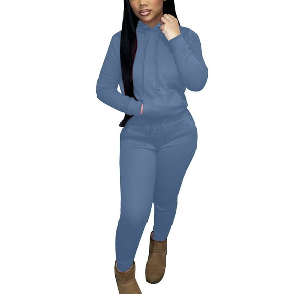 hotojiny Women's Sweatsuit Set Hoodie Long Sleeve Pullover Crop Sweatshirts and Running Joggers Spring Sets 2 Piece Outfits