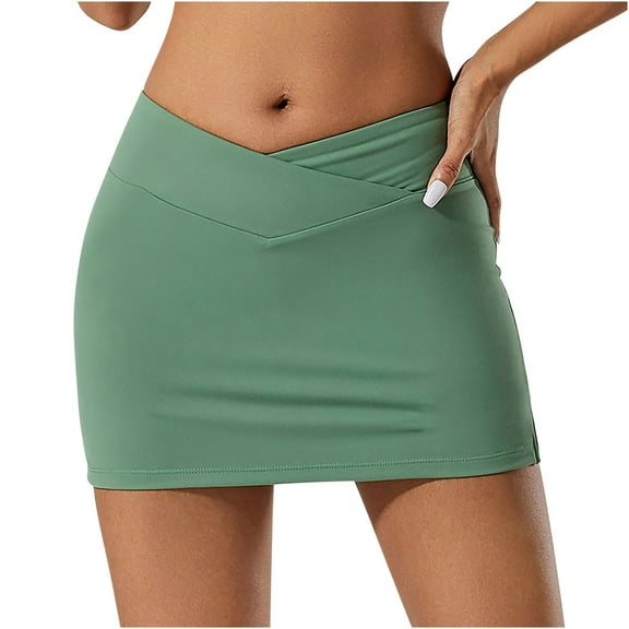 hotojiny Women's Tennis Skirts Casual Running Workout Yoga Golf Skorts Summer Trendy Slim Soft Comfy Skirt