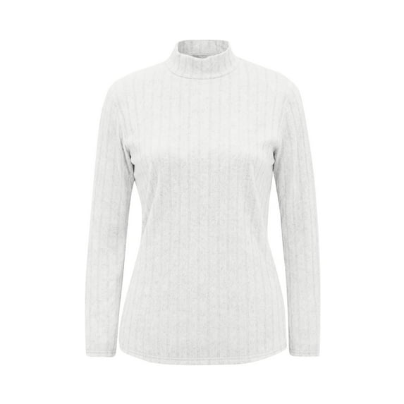 hotojiny Women's Thermal Shirts Warm Fleece Lined Mock Neck Plus Size Tops Slim Fitted Long Sleeve Base Layer Undershirt for Cold Weather