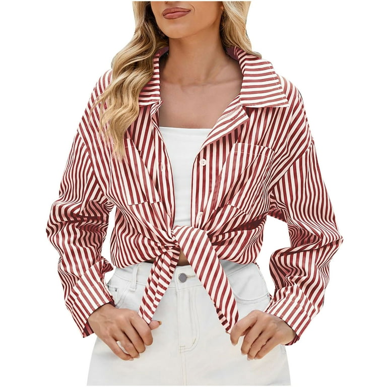 Women Hot striped V-neck casual long T-shirt Women Hot striped V-neck casual long T-shirt