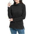 thumbnail image 1 of hotojiny Women's Turtleneck Sweater Fall Cozy Loose Casual Pullover Trendy Long Sleeve Ribbed Knit Tops with Side Slit Winter Clothes, 1 of 7