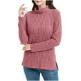 thumbnail image 1 of hotojiny Women's Turtleneck Sweater Fall Cozy Loose Casual Pullover Trendy Long Sleeve Ribbed Knit Tops with Side Slit Winter Clothes, 1 of 7