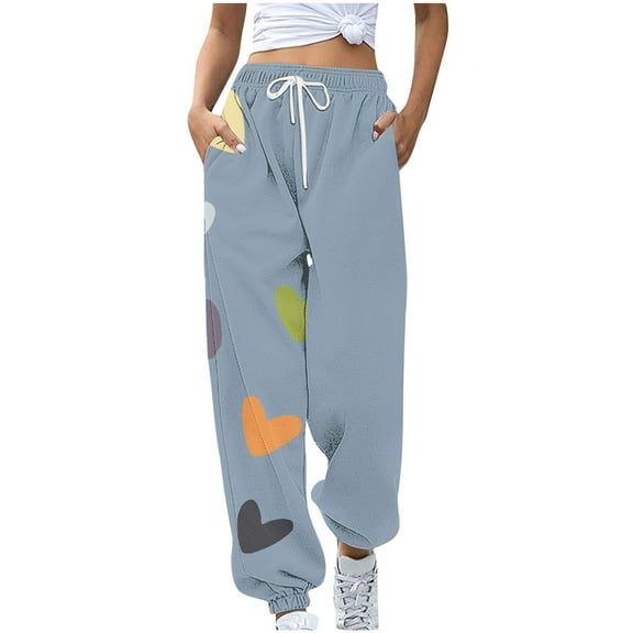 hotojiny Women's Valentine's Day Sweatpants Cute Trendy Loose Soft Workout Running Joggers Casual Lounge Gym Athletic Trousers
