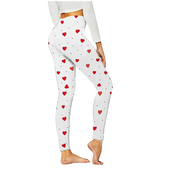 hotojiny Women's Valentines Day Leggings Spring Fashion Outfits Gifts Soft High Waisted Workout Yoga Pants