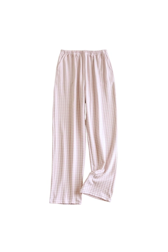 Women's Warm Pajama Pants Fall Winter Comfy Wide Leg Pj Bottoms Lounge Long Sleepwear Home Pants with Pockets