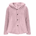 thumbnail image 1 of hotojiny Women's Winter Coats Sherpa Lined Long Sleeve Hooded Jacket Fuzzy Fleece Button down Casual Trendy Outerwear, 1 of 7