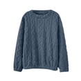 thumbnail image 1 of hotojiny Women's Winter Fuzzy Fleece Sweatshirt Thermal Long Sleeve Classic Sherpa Lined Pullover Loose Crew Neck Warm Outwear, 1 of 7