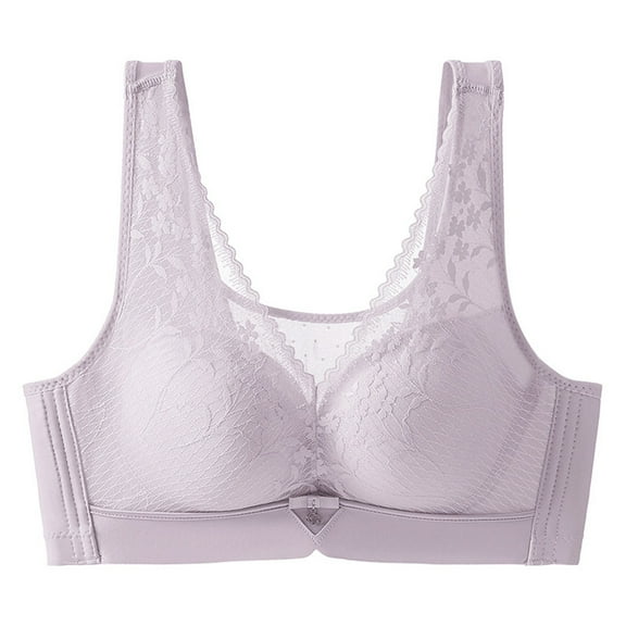 hotojiny Women’s Wireless Lace Bra Plus Size No Underwire Bras Breathable Full Coverage Bralettes Comfort Padded Everyday Bra
