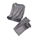 thumbnail image 1 of hotojiny Womens 2 Piece Fleece Pajama Set Fuzzy Sherpa Warm Pullover Drawstring Pj Pants Fluffy Sleepwear Thermal Loungewear Set, 1 of 5
